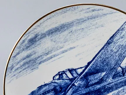 Тарелка декоративная 195 форма Эллипс рисунок Штурмовик Ил-2, арт. 80.99013.00.1