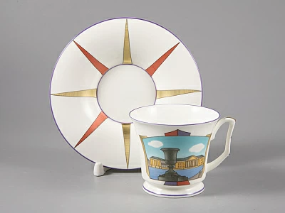 Чашка с блюдцем чайная, форма Юлия рисунок Петербургские картинки. Невские берега, арт. 81.29022.00.1