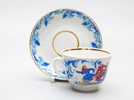 Чашка с блюдцем чайная 375 мл форма Подарочная рисунок Зима арт. 81.14209.00.1, 