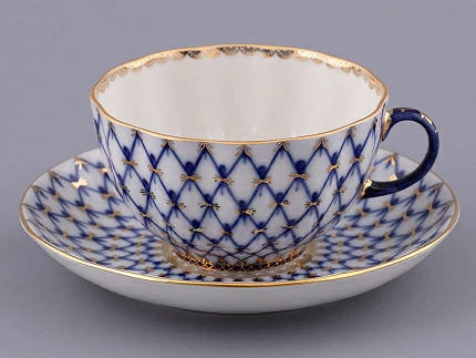 Сервиз чайный Тюльпан Кобальтовая сетка, 6 персон 14 предметов, арт. 81.20942.00.1