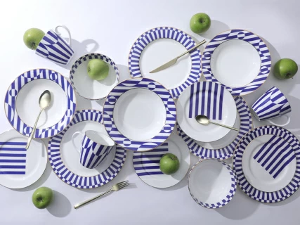 Тарелка глубокая 235 мм Стандартная-2 рисунок Да и нет Синий арт. 80.44733.00.1, 