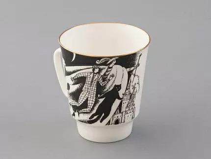 Чашка с блюдцем 165 мл форма Майская рисунок Русские писатели Булгаков, арт. 81.33387.00.1