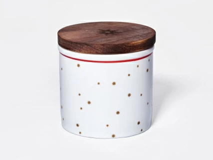 Набор банок 80 мм с деревянной крышкой (3 предмета), в подарочной упаковке, форма Стандартная, рисунок Календа, арт 42.00071.00.1, 