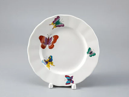 Тарелка мелкая 180 мм форма Тюльпан рисунок Шафрановые бабочки, арт. 80.37229.00.1,  Тарелка мелкая 180 мм форма Тюльпан рисунок Шафрановые бабочки, арт. 80.37229.00.1,