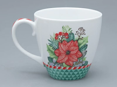 Бокал с блюдцем форма Весна рисунок Зимняя история (зеленый) арт. 81.31856.00.1