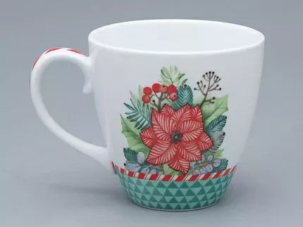 Бокал с блюдцем форма Весна рисунок Зимняя история (зеленый) арт. 81.31856.00.1