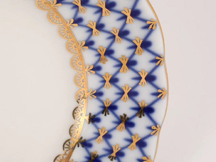 Трехпредметный комплект чайный форма Тюльпан рисунок Кобальтовая сетка арт. 81.10103.90.1, 