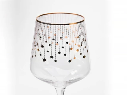 Набор из 2-х бокалов для вина 430 мл в подарочной упаковке, рисунок Азур золотой, арт 14.11447.07, 