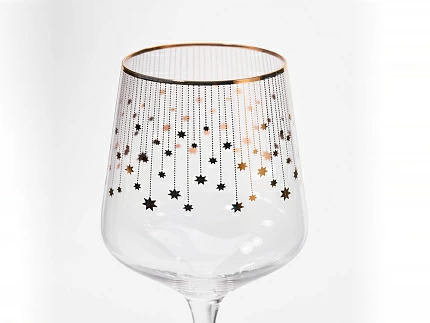 Набор из 2-х бокалов для вина 430 мл в подарочной упаковке, рисунок Азур золотой, арт 14.11447.07