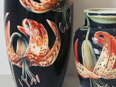 Ваза форма Китайская среднего размера рисунок Ирисы Лилия темный, арт. 80.47142.00.1