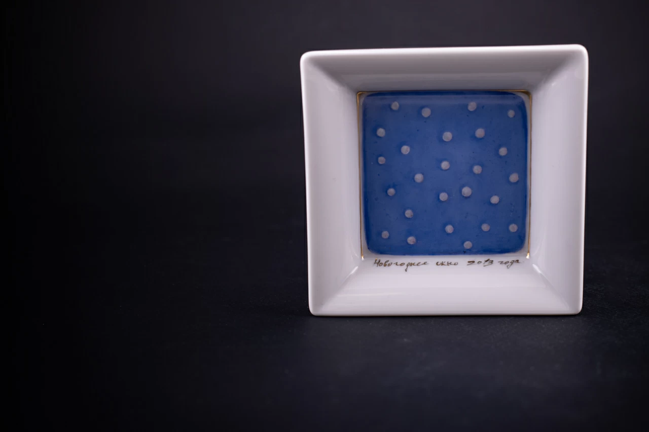 Подставка для мелочи, рисунок Новогоднее окно, форма Европейская, арт 60.06521.00.1, 