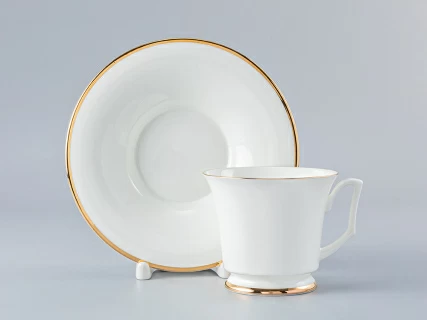 Чашка с блюдцем чайная 210 мл форма Юлия рисунок Золотая лента арт. 81.23998.00.1, 