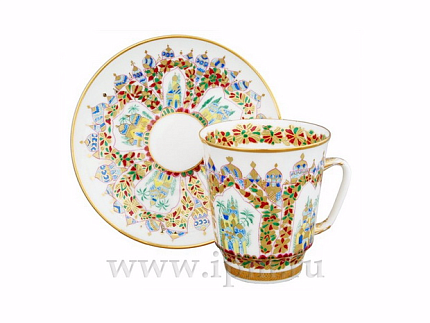 Чашка с блюдцем кофейная, форма Майская, Дворцы Шехерезады 165 мл арт. 81.10506.00.1