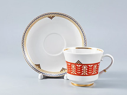 Сервиз чайный форма Банкетная рисунок Русский стиль, 6 персон 14 предметов, арт. 81.28339.00.1