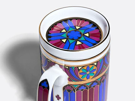 Бокал с блюдцем и крышкой 390 мл в подарочной упаковке, форма Топ, рисунок Готический 7, арт. 81.34168.00.1