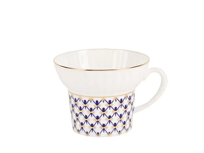 Трехпредметный комплект чайный форма Волна рисунок Кобальтовая сетка 155 мл арт. 81.15669.00.1