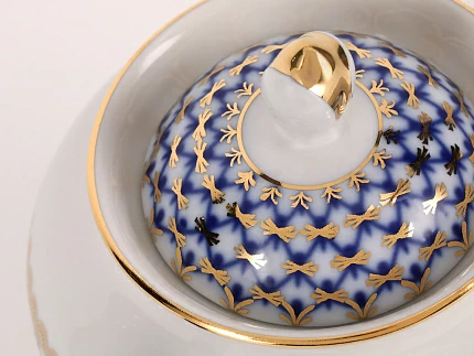 Сахарница Весенняя Кобальтовая сетка арт. 80.75344.00.1 Сахарница Весенняя Кобальтовая сетка арт. 80.75344.00.1