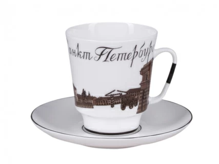 Чашка с блюдцем кофейная 165 мл форма Майская рисунок До свидания Петербург 5 арт.81.15810.00.5, 