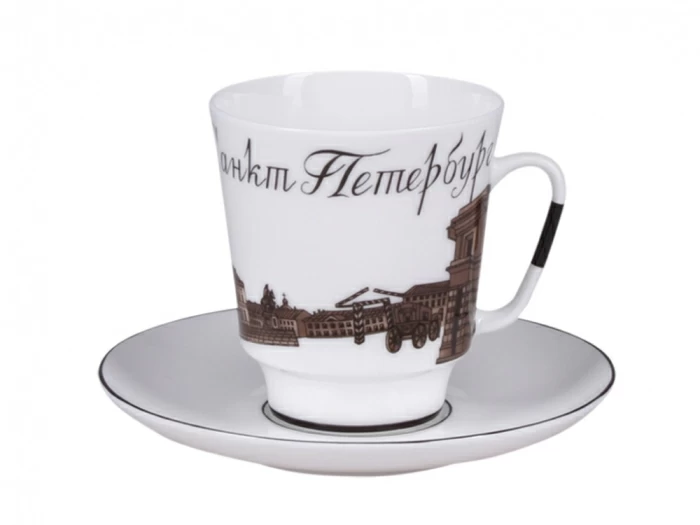 Чашка с блюдцем кофейная 165 мл форма Майская рисунок До свидания Петербург 5 арт.81.15810.00.5, 