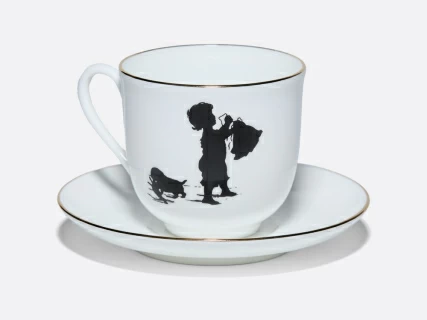 Чашка с блюдцем кофейная 180 мл.,  форма Ландыш, рисунок Хлопоты арт. 81.15709.00.1, 