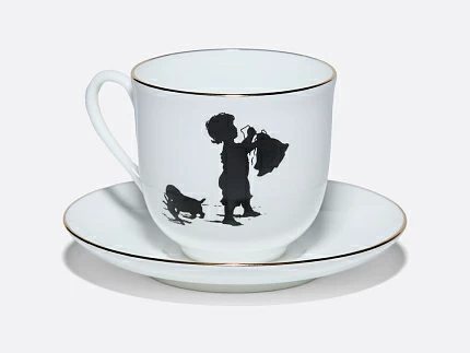 Чашка с блюдцем кофейная 180 мл.,  форма Ландыш, рисунок Хлопоты арт. 81.15709.00.1