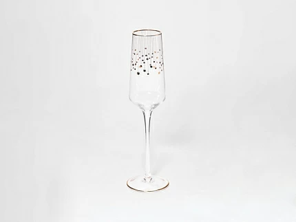 Набор из 2-х бокалов для шампанского 230 мл в подарочной упаковке, рисунок Азур золотой, арт 14.11448.07