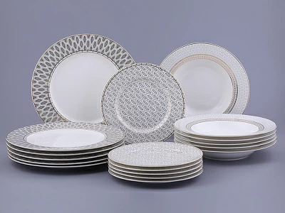 Сервиз столовый на 6 персон 18 предметов форма Премиум рисунок Саламандра Грей, арт. 81.31632.00.1