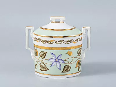 Сервиз чайный форма Гербовая рисунок Нефритовый фон, 6 персон 20 предметов, арт. 81.20900.00.1