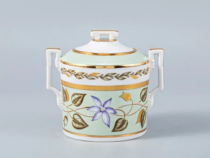 Сервиз чайный форма Гербовая рисунок Нефритовый фон, 6 персон 20 предметов, арт. 81.20900.00.1, 