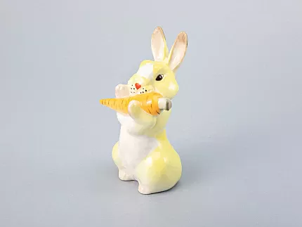 Скульптура форма Заяц с морковкой 2 рисунок Желтый арт. 82.97965.00.1