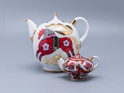 Комплект чайников Новгородский Красный конь арт. 81.10353.00.1