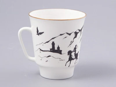 Чашка с блюдцем 165 мл форма Майская рисунок Русские писатели Лермонтов, арт. 81.31746.00.1 Чашка с блюдцем 165 мл форма Майская рисунок Русские писатели Лермонтов, арт. 81.31746.00.1