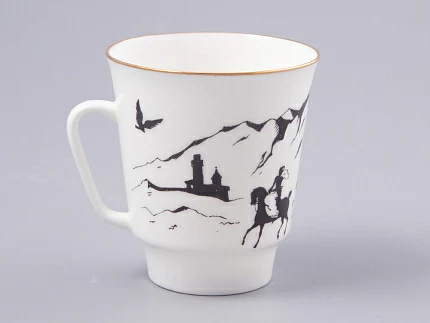 Чашка с блюдцем 165 мл форма Майская рисунок Русские писатели Лермонтов, арт. 81.31746.00.1 Чашка с блюдцем 165 мл форма Майская рисунок Русские писатели Лермонтов, арт. 81.31746.00.1