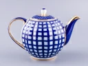 Чайник заварочный Тюльпан Кобальтовая клетка 600 мл арт. 80.03048.00.1, Чайник заварочный Тюльпан Кобальтовая клетка 600 мл арт. 80.03048.00.1,