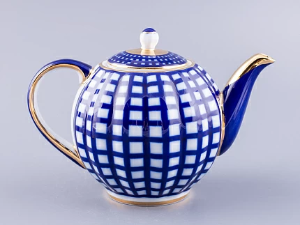 Чайник заварочный Тюльпан Кобальтовая клетка 600 мл арт. 80.03048.00.1