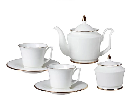 Сервиз чайный форма Юлия рисунок Золотая лента, 6 персон 14 предметов арт. 81.23999.00.1