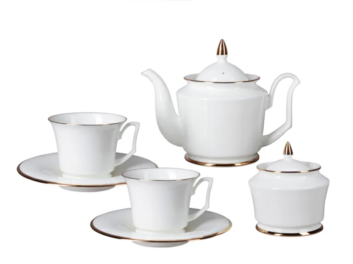Сервиз чайный форма Юлия рисунок Золотая лента, 6 персон 14 предметов арт. 81.23999.00.1, 