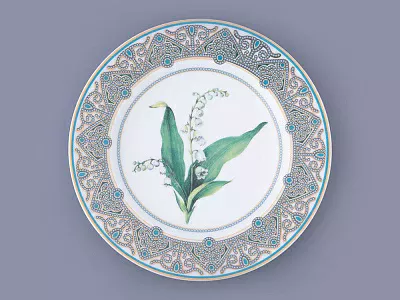 Тарелка декоративная в подарочной упаковке 270 мм, форма Европейская, рисунок Ландыш майский, арт. 81.32668.00.1