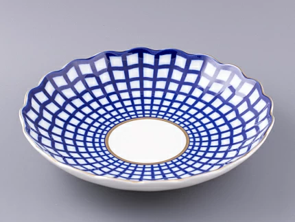 Сухарница форма Тюльпан рисунок Кобальтовая клетка арт. 80.03707.00.1 Сухарница форма Тюльпан рисунок Кобальтовая клетка арт. 80.03707.00.1