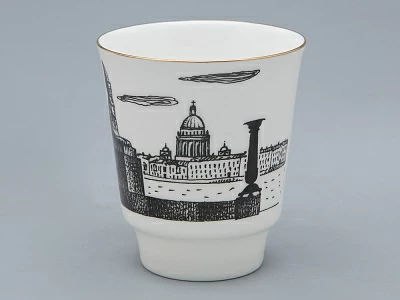 Чашка с блюдцем 165 мл форма Майская рисунок Русские писатели Ахматова, арт. 81.32129.00.1 Чашка с блюдцем 165 мл форма Майская рисунок Русские писатели Ахматова, арт. 81.32129.00.1