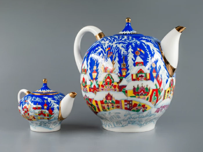 Комплект чайников форма Новгородский рисунок Зимняя сказка арт. 81.13998.00.1, 