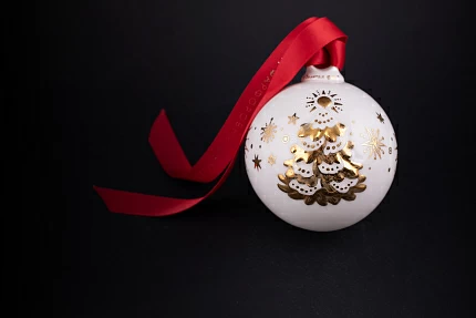 Елочная игрушка Шар с елкой, рисунок Золотая ель, арт 60.21170.00.1