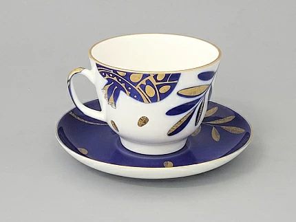 Чашка с блюдцем чайная 375 мл форма Подарочная рисунок Гранат золотой арт. 81.19177.00.1