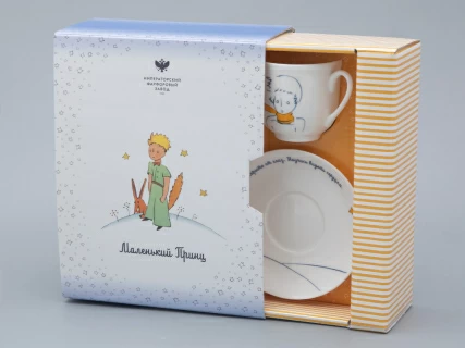 Подарочный набор Чашка с блюдцем, форма Ландыш рисунок Портрет Маленького Принца арт. 81.27752.00.1,  Подарочный набор Чашка с блюдцем, форма Ландыш рисунок Портрет Маленького Принца арт. 81.27752.00.1,