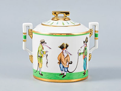 Сервиз чайный форма Гербовая рисунок Крысята-воришки, 2 персоны 7 предметов, арт. 81.16587.00.1