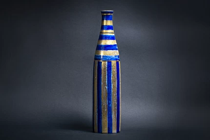 Ваза форма Бутыль, рисунок Бутыль в полоску арт 60.08973.00.1 Ваза форма Бутыль, рисунок Бутыль в полоску арт 60.08973.00.1