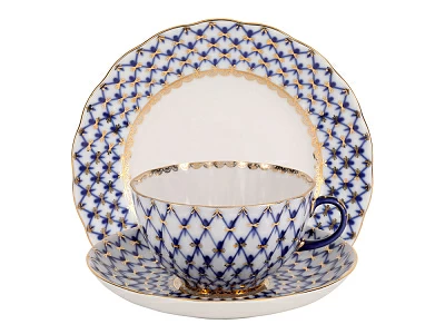 Сервиз чайный форма Тюльпан рисунок Кобальтовая сетка, 6 персон 20 предметов, арт. 81.11141.03.1