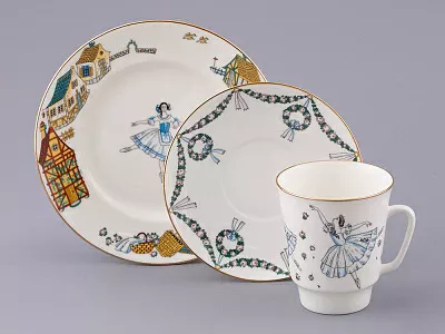 Трехпредметный комплект 165 мл форма Майская рисунок Балет Жизель, арт. 81.17154.00.1