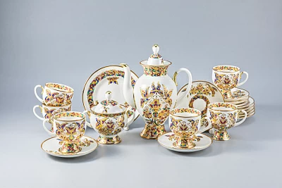 Сервиз кофейный, форма Классическая-2, рисунок Золотые бабочки, 6 персон 20 предметов  арт. 81.13777.00.1