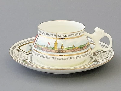 Чашка с блюдцем кофейная 180 мл форма Билибина рисунок Невские берега арт. 81.16102.00.1